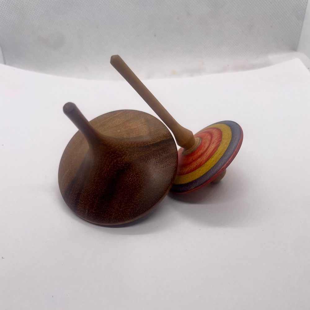 Vintage Handmade Wooden Tops - Toys Collectibles